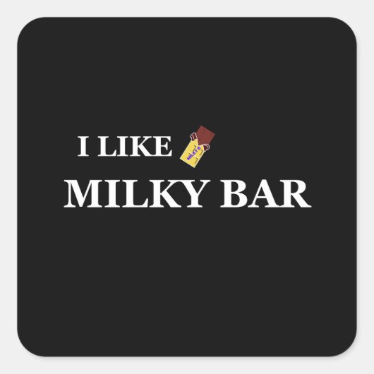 Ik hou van melkbar vierkante sticker (Voorkant)