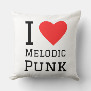 Ik hou van melodische punk vierkante sticker kussen
