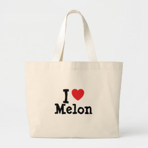 Ik hou van Melon hart T-Shirt Grote Tote Bag
