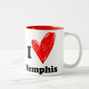 Ik hou van Memphis Tweekleurige Koffiemok