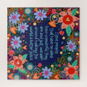 Ik hou van mensen citeren hart bloemen  legpuzzel (Horizontaal)