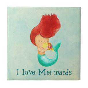 Ik hou van Mermaids Tegeltje