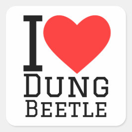 Ik hou van mestkevers vierkante sticker