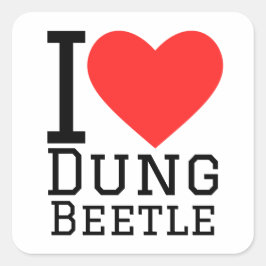 Ik hou van mestkevers vierkante sticker
