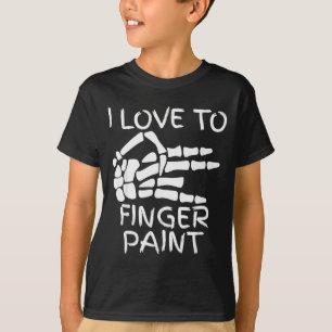 Ik hou van met vingers schilderen Ik schilder skel T-shirt