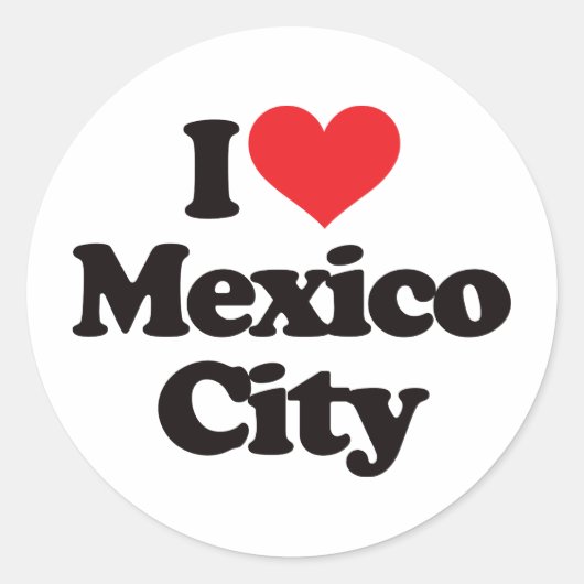 Ik hou van Mexico City Ronde Sticker (Voorkant)