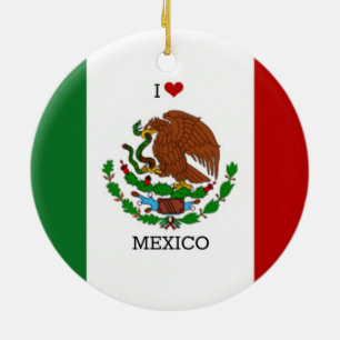 ik hou van mexico - mexicaanse vlag keramisch ornament