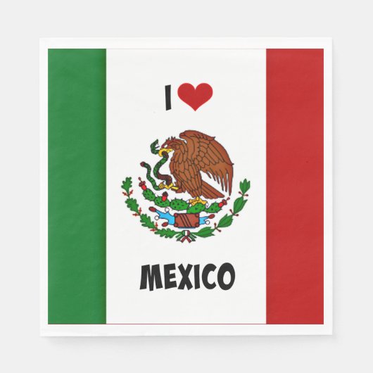 Ik hou van Mexico, Mexicaanse vlag Servetten (Voorkant)