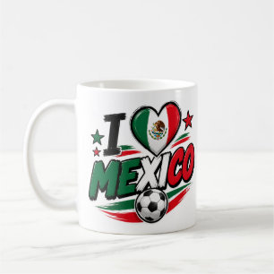 Ik hou van Mexico Voetbal Fan Mok Mexicaanse Tro