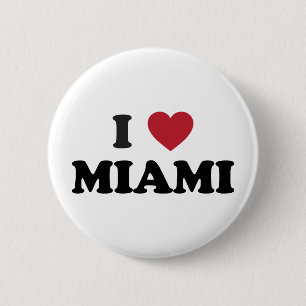 Ik hou van Miami Florida Ronde Button 5,7 Cm