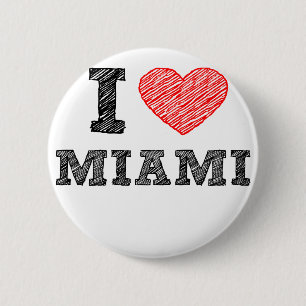 Ik hou van Miami Ronde Button 5,7 Cm