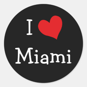 Ik hou van Miami Ronde Sticker