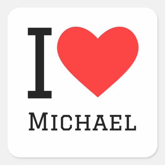 Ik hou van Michael Vierkante Sticker (Voorkant)