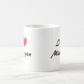 Ik hou van Michigan hart typografie koffie Mok (Center)