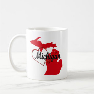 Ik hou van Michigan Hearts Map Koffiemok