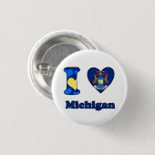 Ik hou van Michigan Ronde Button 3,2 Cm (Voorkant /achterkant)