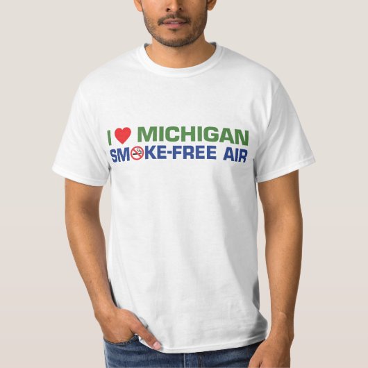 Ik hou van Michigan Smoke Free Air T-shirt (Voorkant)