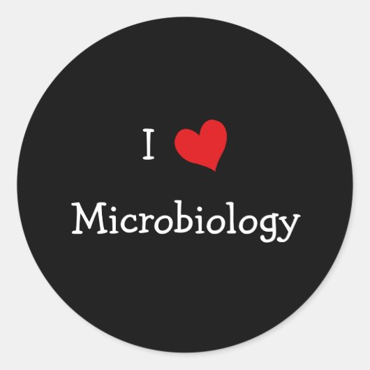 Ik hou van microbiologie ronde sticker (Voorkant)