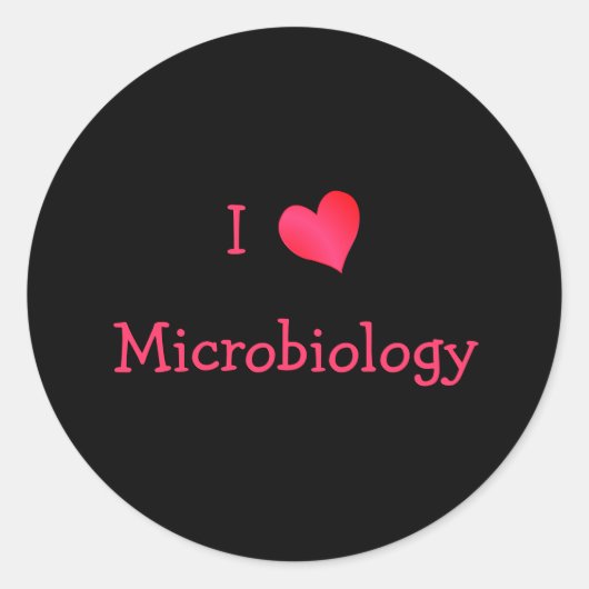 Ik hou van microbiologie ronde sticker (Voorkant)
