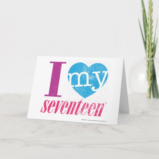 Ik hou van mijn 17 Aqua Kaart (Voorkant)