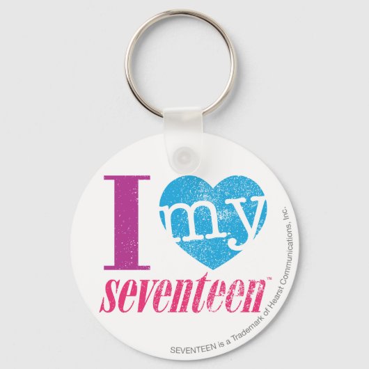Ik hou van mijn 17 Aqua Sleutelhanger (Voorkant)