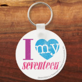 Ik hou van mijn 17 Aqua Sleutelhanger (Voorkant)