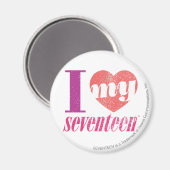 Ik hou van mijn 17 roze magneet (Voorkant / Achterkant)
