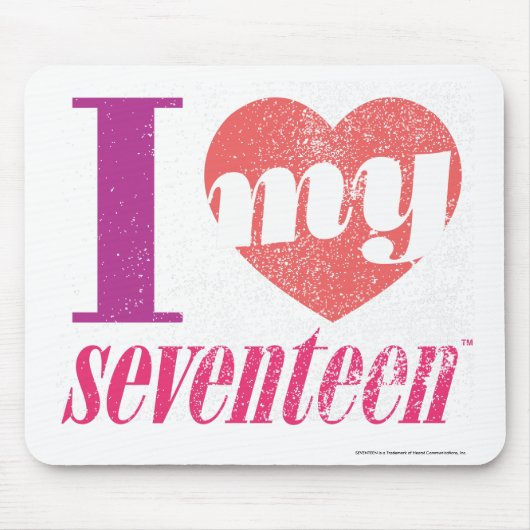 Ik hou van mijn 17 roze muismat (Voorkant)