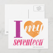 Ik hou van mijn 17 Sinaasappel Briefkaart (Voorkant / Achterkant)