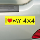 Ik hou van mijn 4x4 Bumpersticker (Op auto)