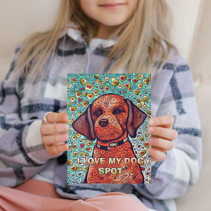 Ik hou van mijn Aangepast Briefkaart voor Dog Colo