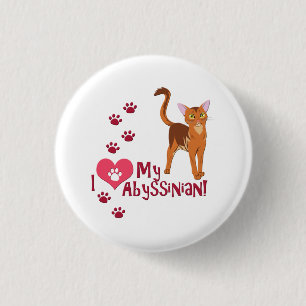 Ik hou van mijn Abyssiniër! Ronde Button 3,2 Cm