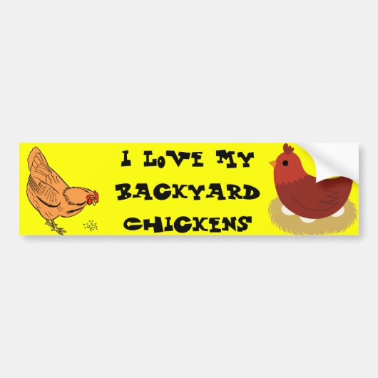 Ik hou van mijn achtertuin Bumpersticker (Voorkant)