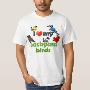 Ik hou van mijn achtertuin vogels t-shirt
