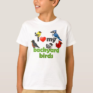Ik hou van mijn achtertuin vogels t-shirt