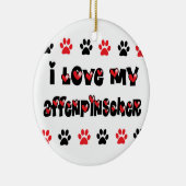 Ik hou van mijn affenpinscher keramisch ornament (Rechts)