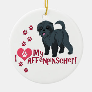 Ik hou van mijn affenpinscher! keramisch ornament