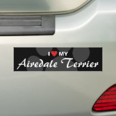 Ik hou van mijn Airedale Terrier Bumpersticker (Op auto)