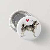 Ik hou van mijn Alaskan Malemute Ronde Button 3,2 Cm (Voorkant /achterkant)