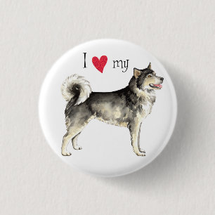 Ik hou van mijn Alaskan Malemute Ronde Button 3,2 Cm