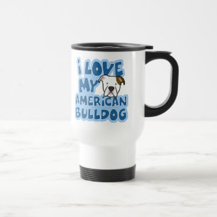 Ik hou van mijn Amerikaanse Bulldog Travel Mug Reisbeker
