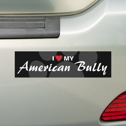 Ik hou van mijn Amerikaanse Bully Bumpersticker (Op auto)