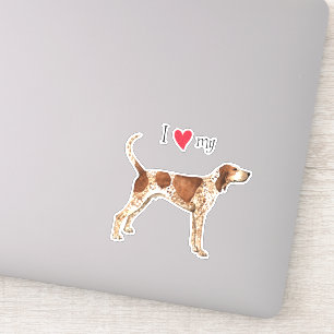 Ik hou van mijn Amerikaanse Coonhound Vinyl Sticke Sticker