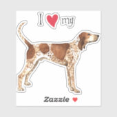 Ik hou van mijn Amerikaanse Engelse coonhound viny Sticker (Vel)