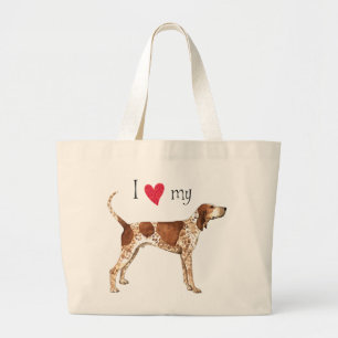Ik hou van mijn Amerikaanse Engelse hond Grote Tote Bag