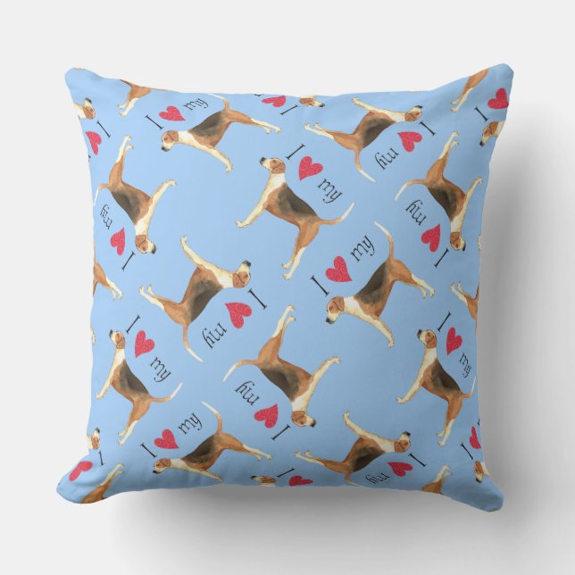 Ik hou van mijn Amerikaanse hond Buitenkussen (Voorkant)