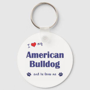 Ik hou van mijn Amerikaanse hond (Mannelijke hond) Sleutelhanger