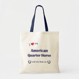 Ik hou van mijn Amerikaanse kwartpaard (Vrouw paar Tote Bag