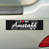Ik hou van mijn Amerikaanse Staffordshire Terrier Bumpersticker (Op auto)