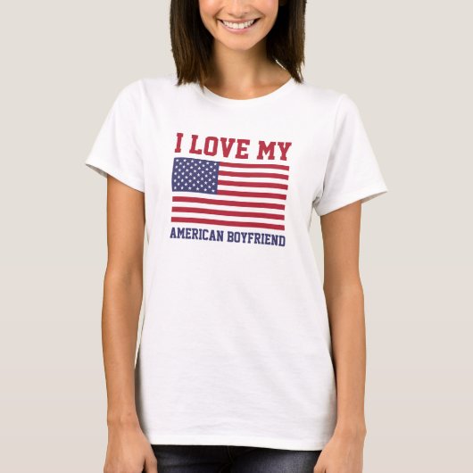 Ik hou van mijn Amerikaanse vriend T-Shirts (Voorkant)